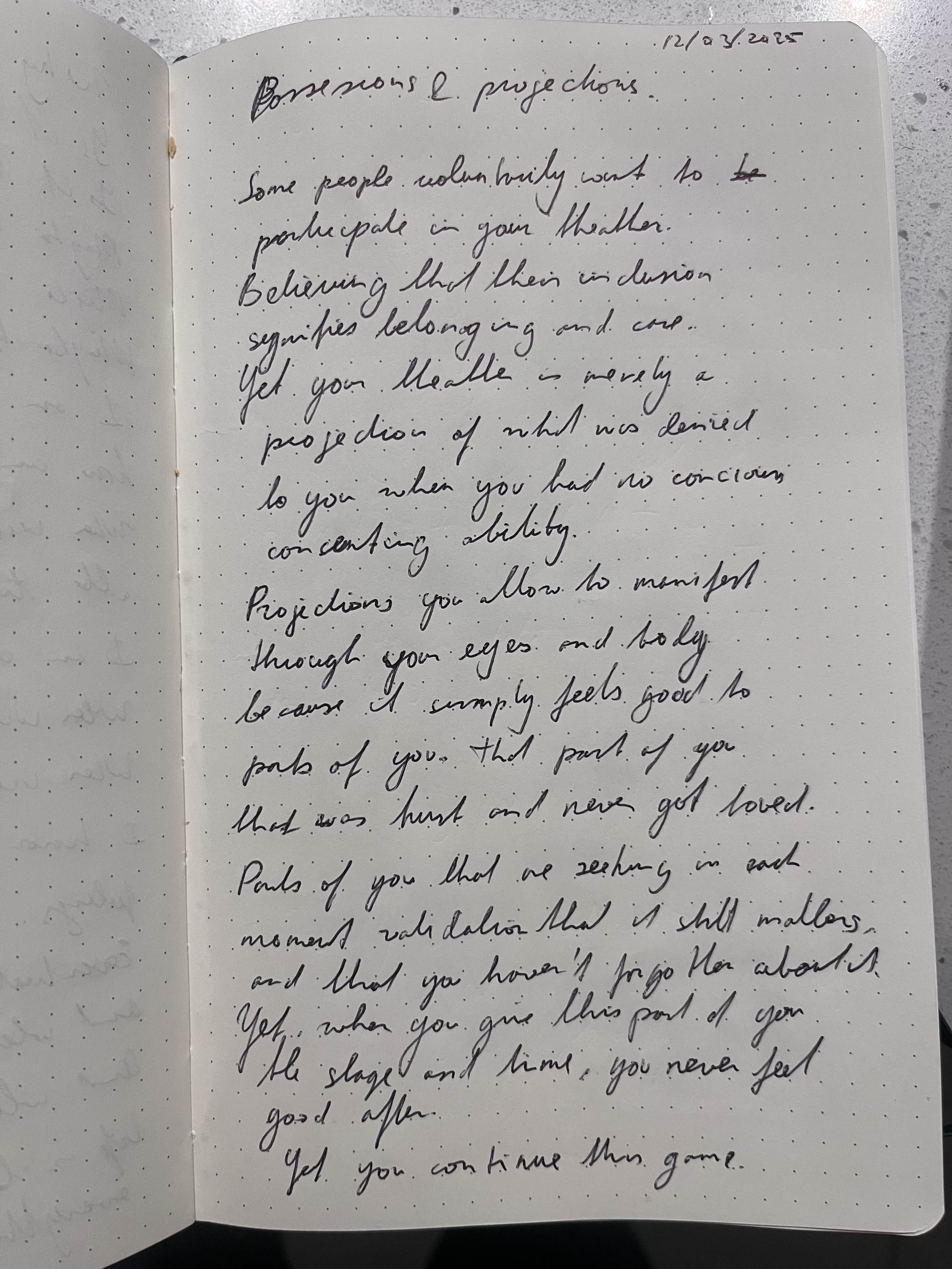 Possessions and projections